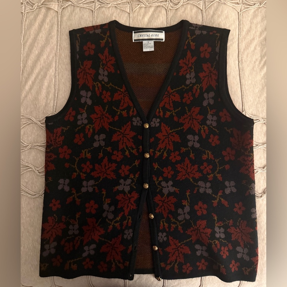 Vintage Floral Knit Vest